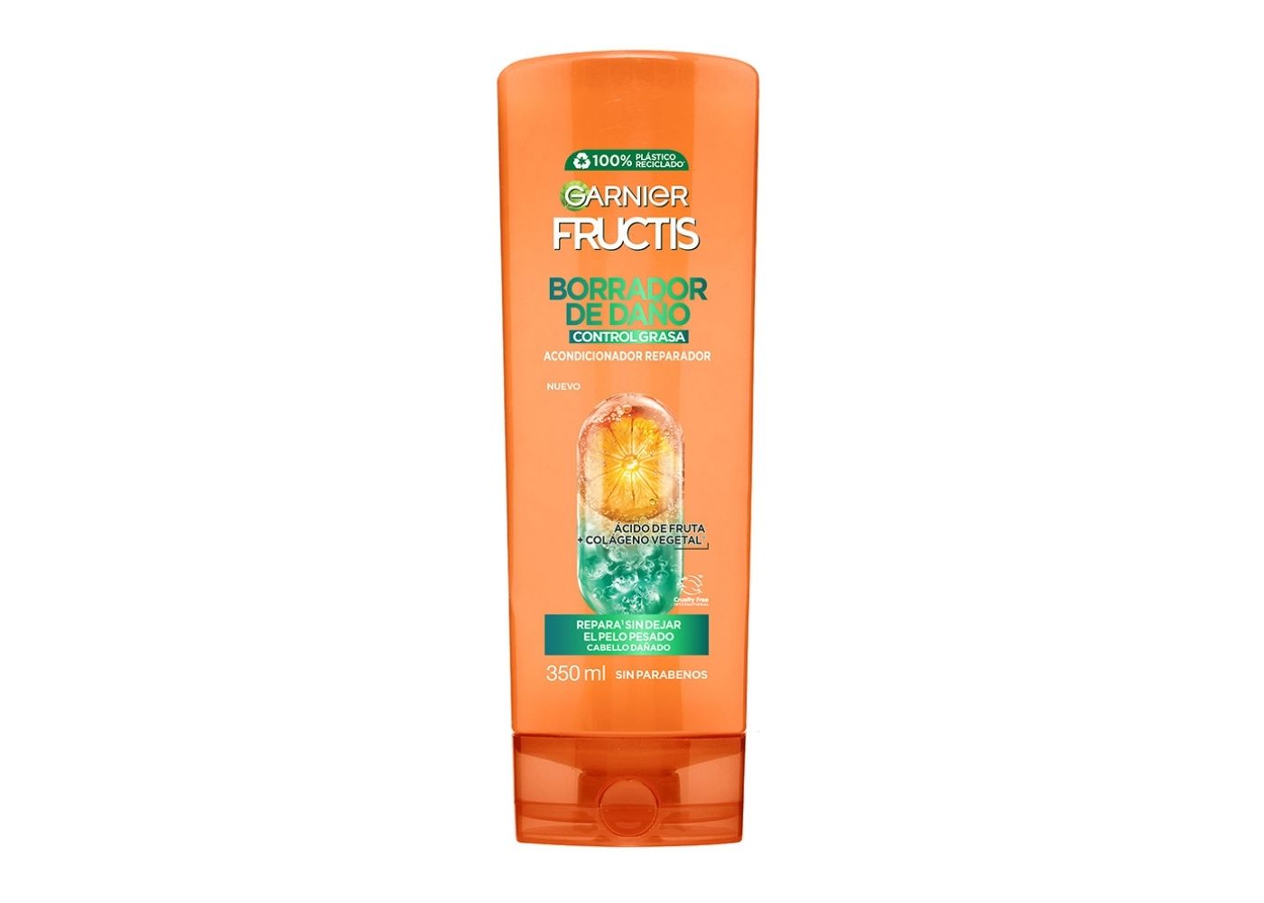 Garnier Fructis Borrador de Daño Control Grasa Acondicionar 350ml para Cabello Dañado y RaÃces Grasas
